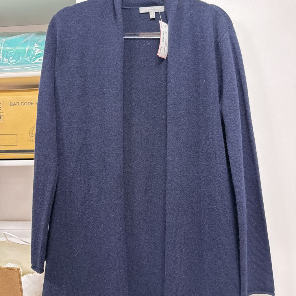 Navy Cashmere Long Cardigan