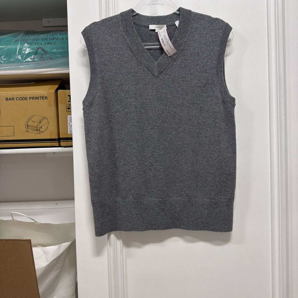 Grey Wool Cashmere Sweater Vest