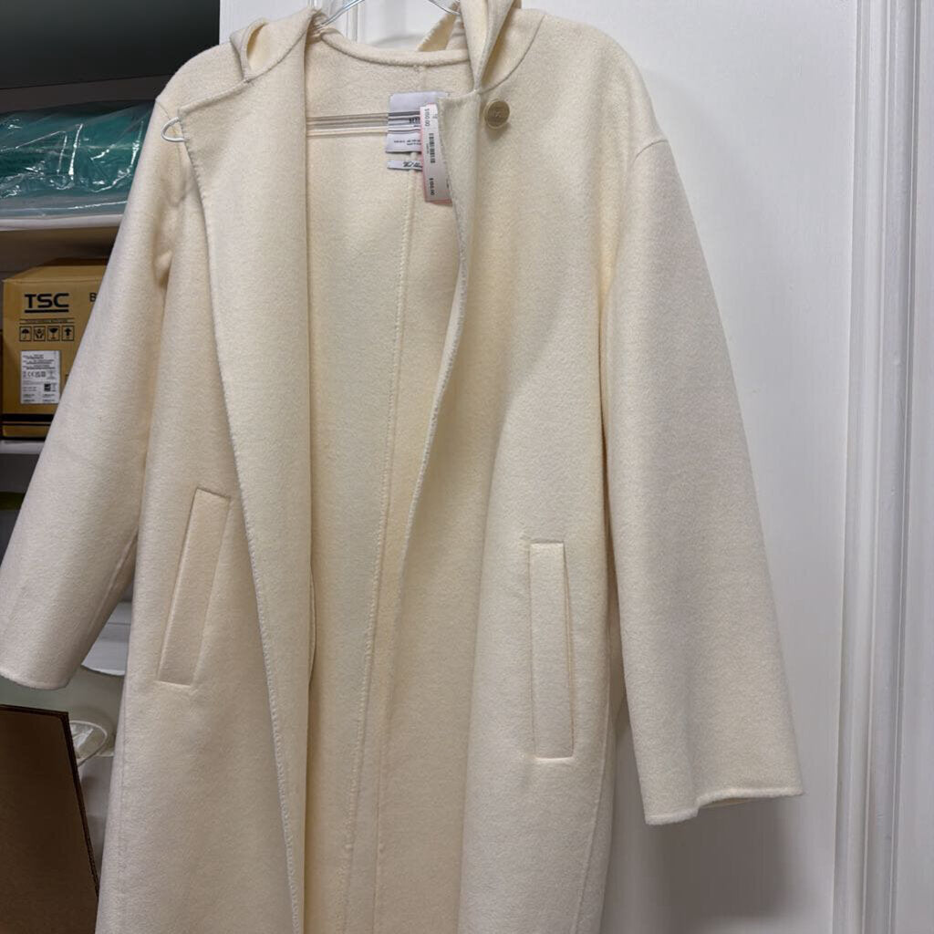 White Wool Blend Coat