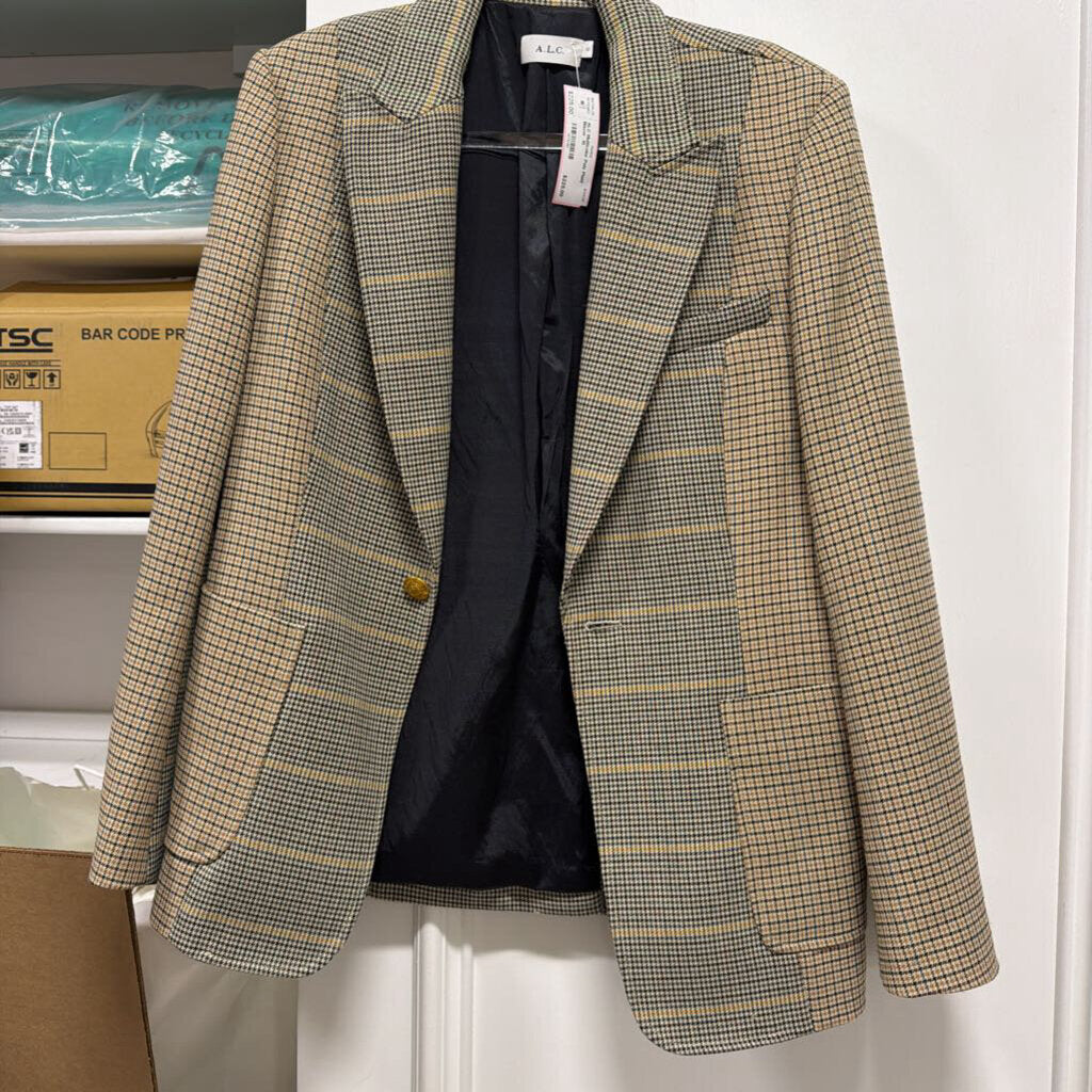 Multicolor Poly Plaid Blazer
