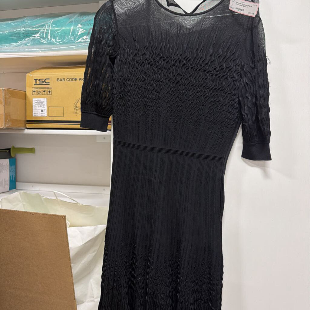 Black Viscose Midi Dress