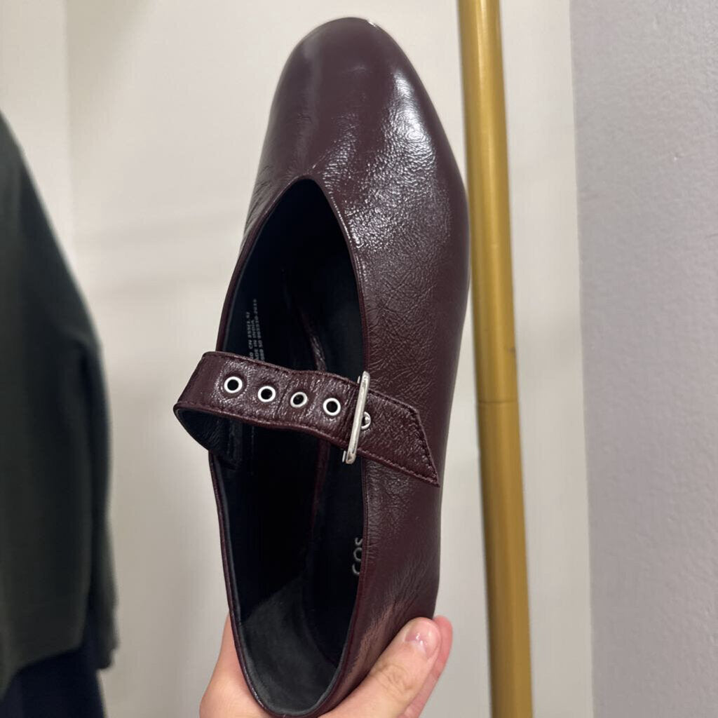 Maroon Leather Flats