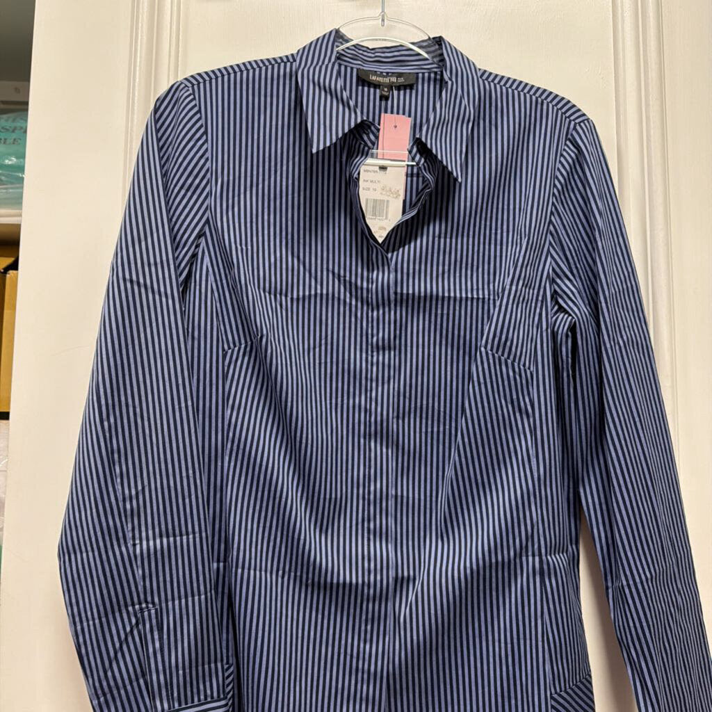 Blue/Navy Stripe Button Down (NWT)