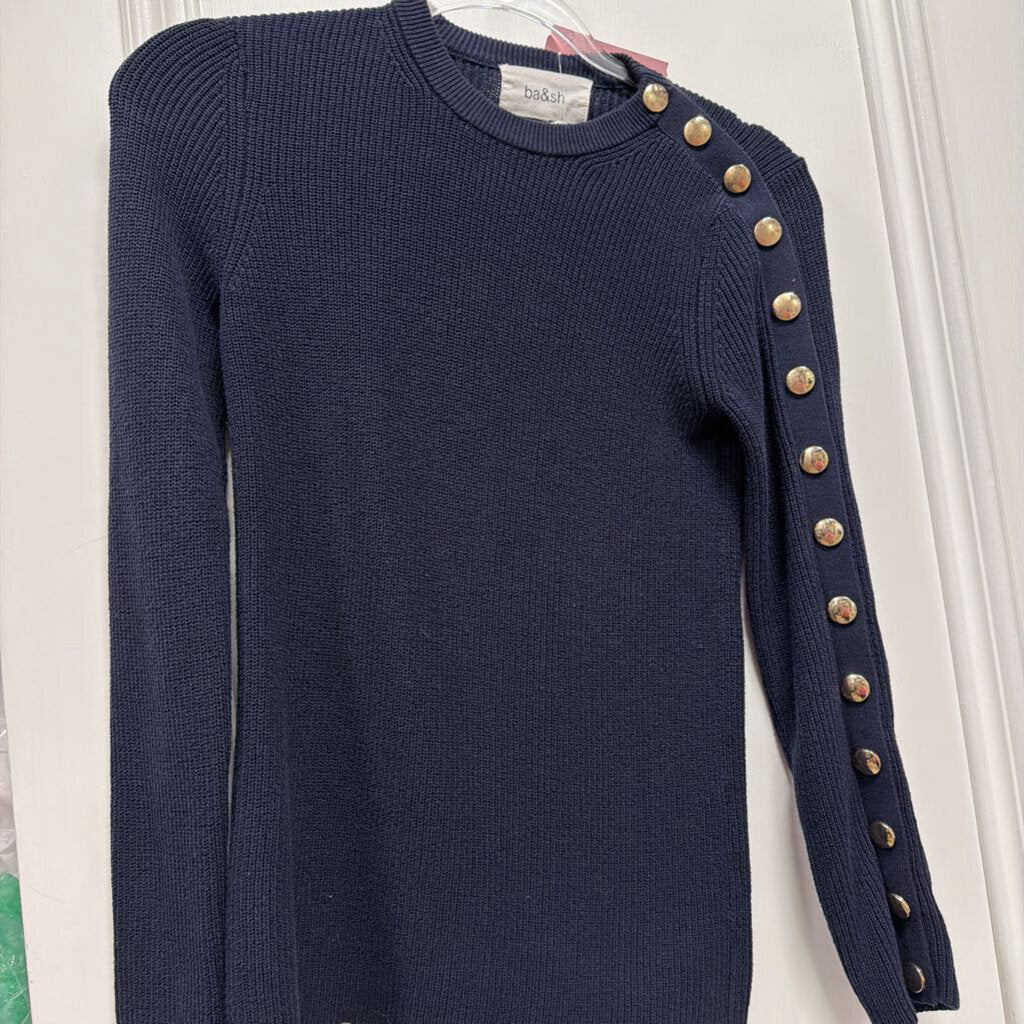 Navy Cotton/Polyamide Sweater
