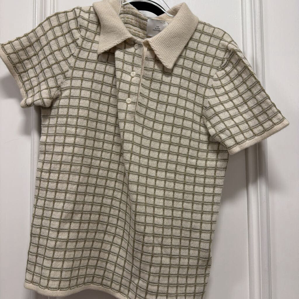 Cream/Green Cashmere Check Sweater