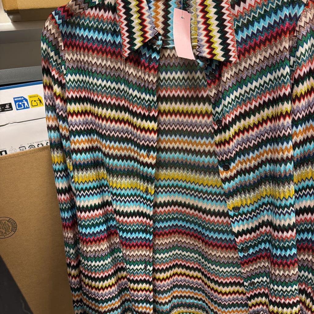 Multicolor Stripe Button Up Top