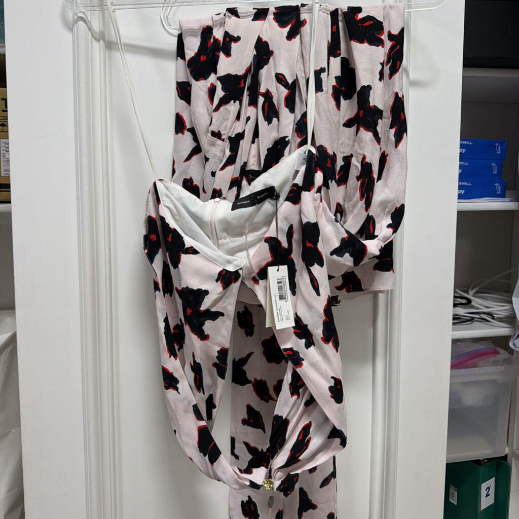 Pink/Multi Floral Viscose Halter Midi Dress (NWT)