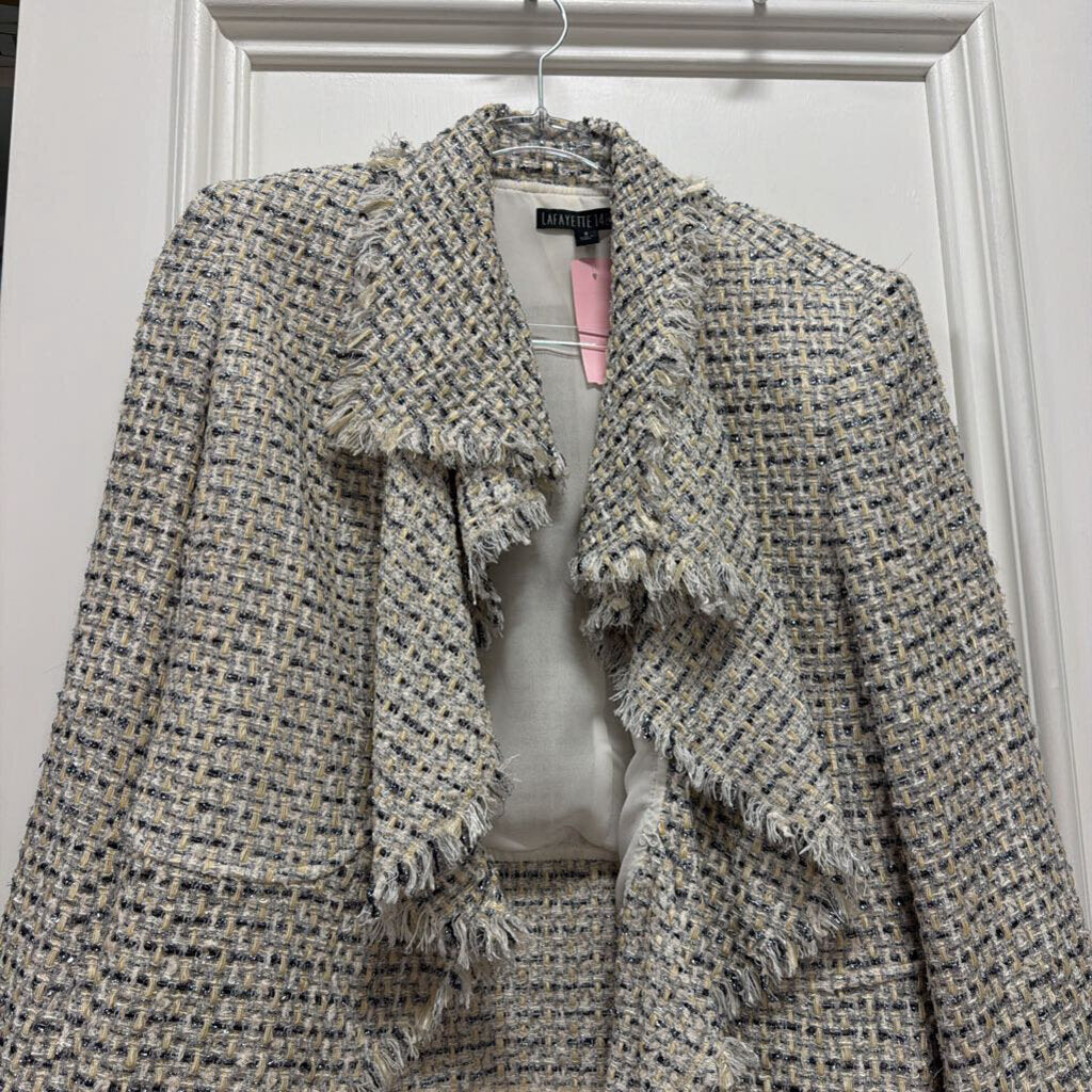 Multicolor Cotton Blend Tweed Jacket