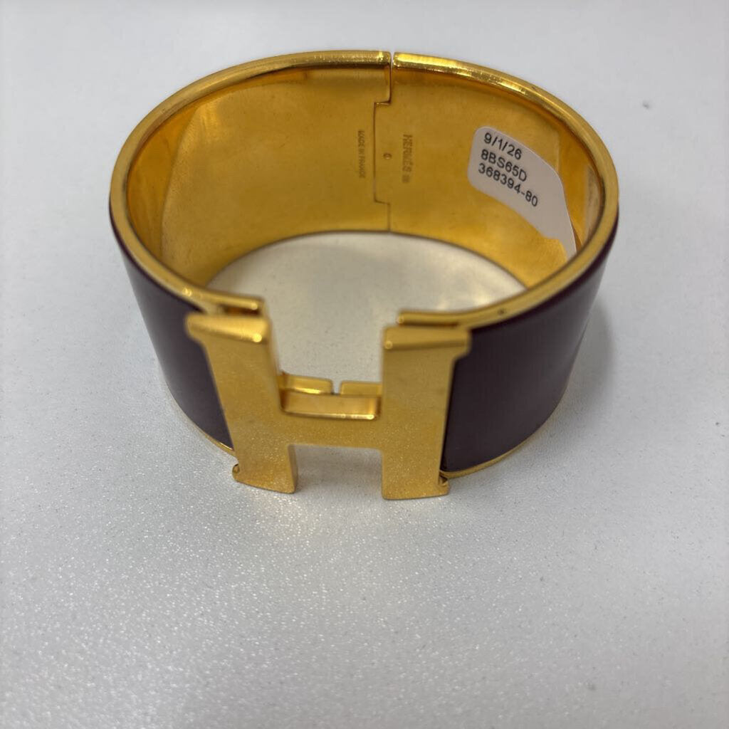 Hermes Red Enamel H Clic Clac Bracelet