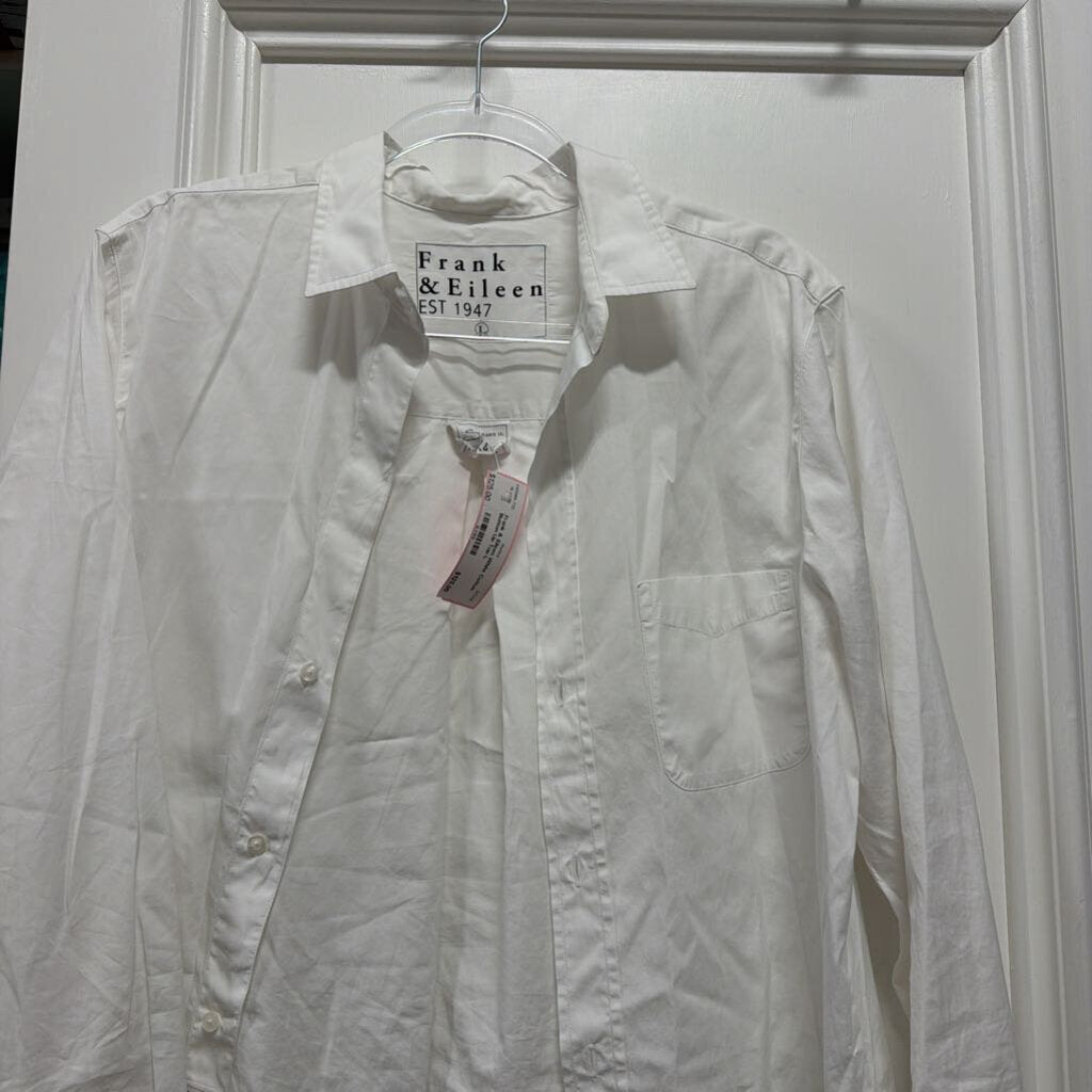 White Cotton Button Up Top