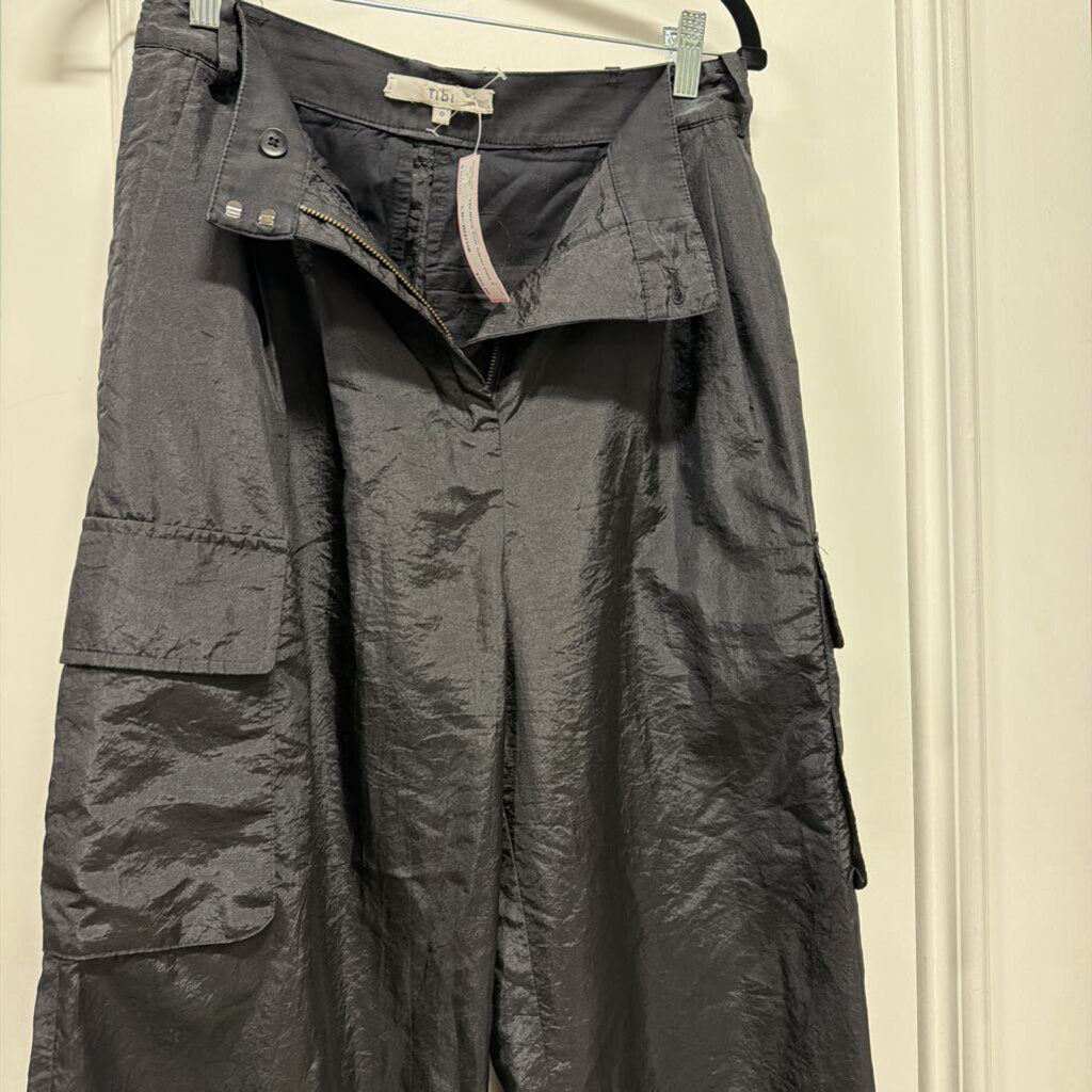 Black Poly Cargo Pant