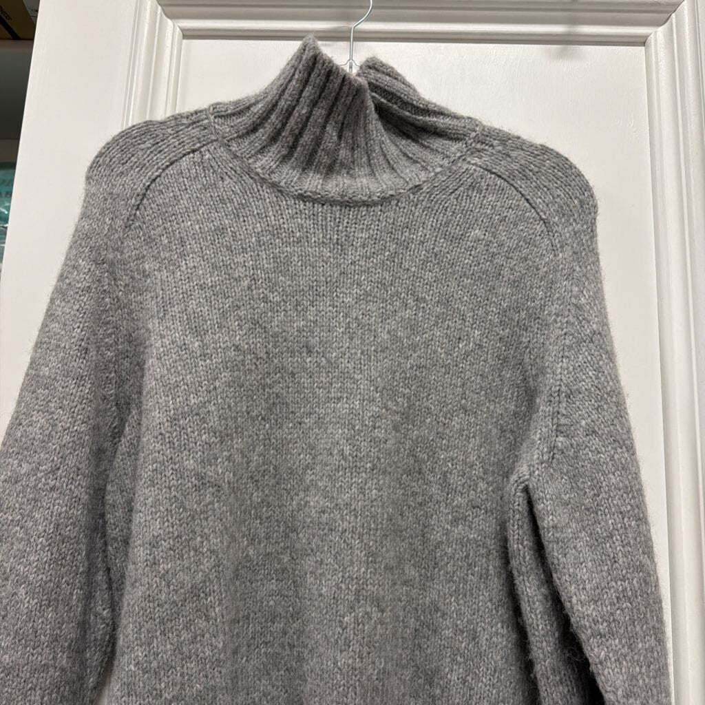 Grey Alpaca Blend Mock Turtleneck