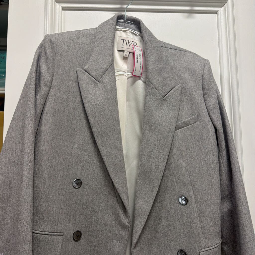 Grey Double Breasted Blazer