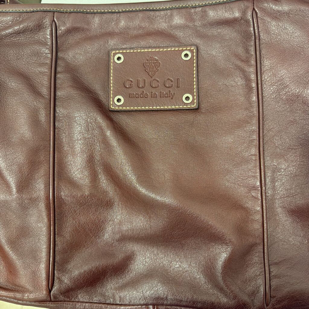 Burgundy Leather Messenger Bag