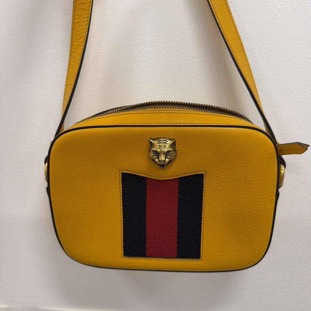 Yellow Leather Aminalier Web Crossbody