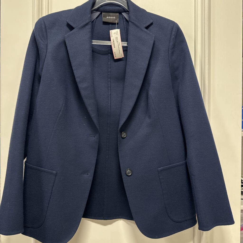 Navy Wool/Cashmere Blazer