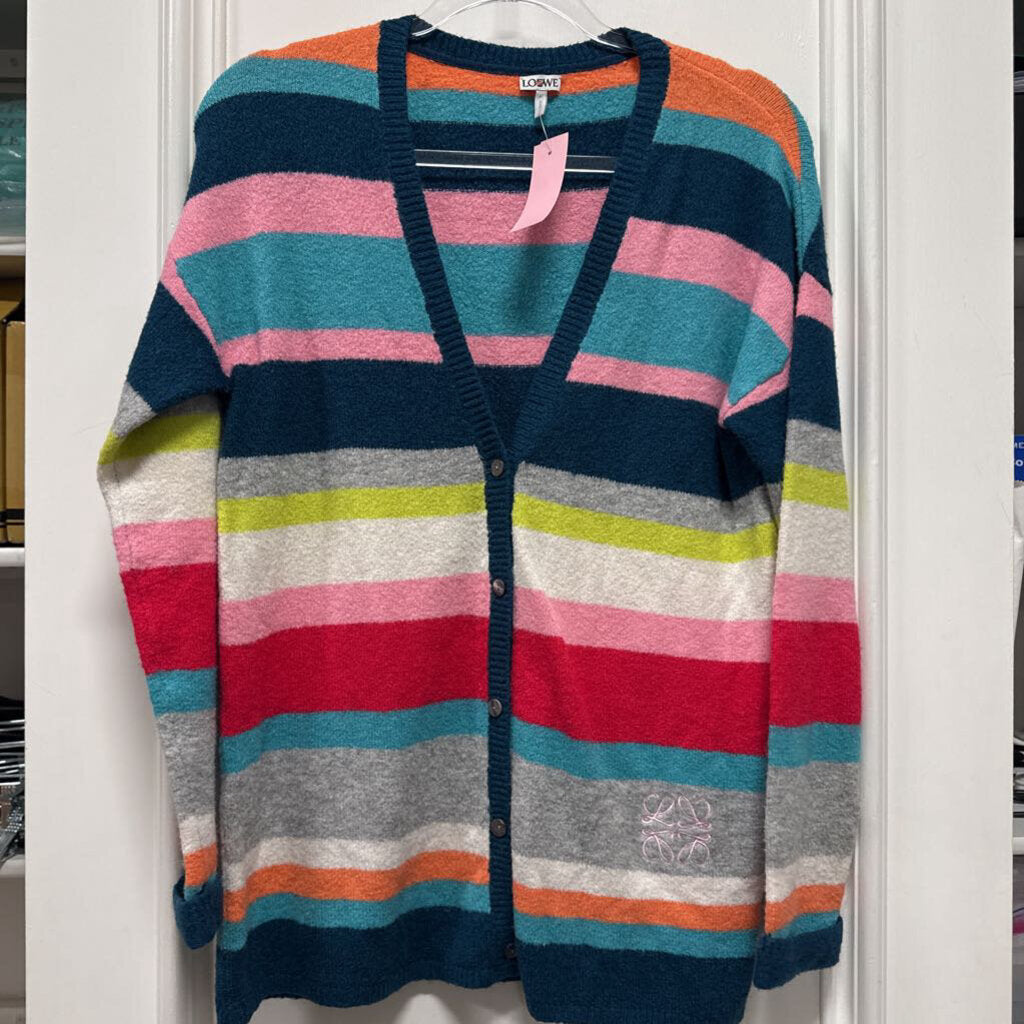 Multicolor Stripe Wool/Mohair/Viscose Cardigan
