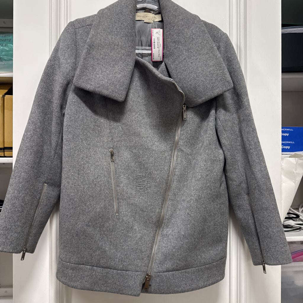 Gray Wool Moto Jacket