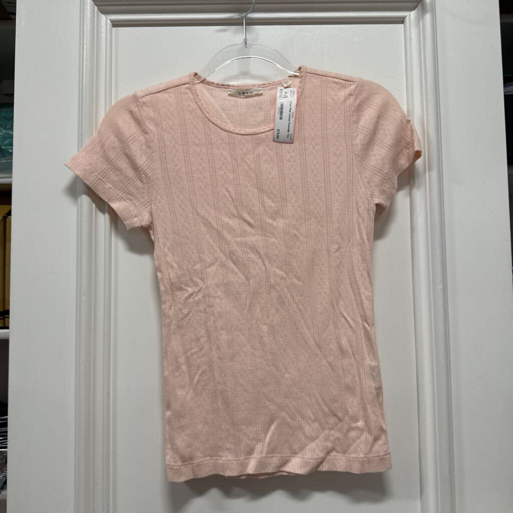 Pink Cotton Pointelle Tee