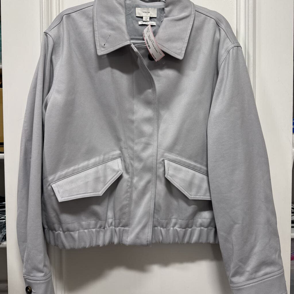 Gray Cotton Bomber Jacket