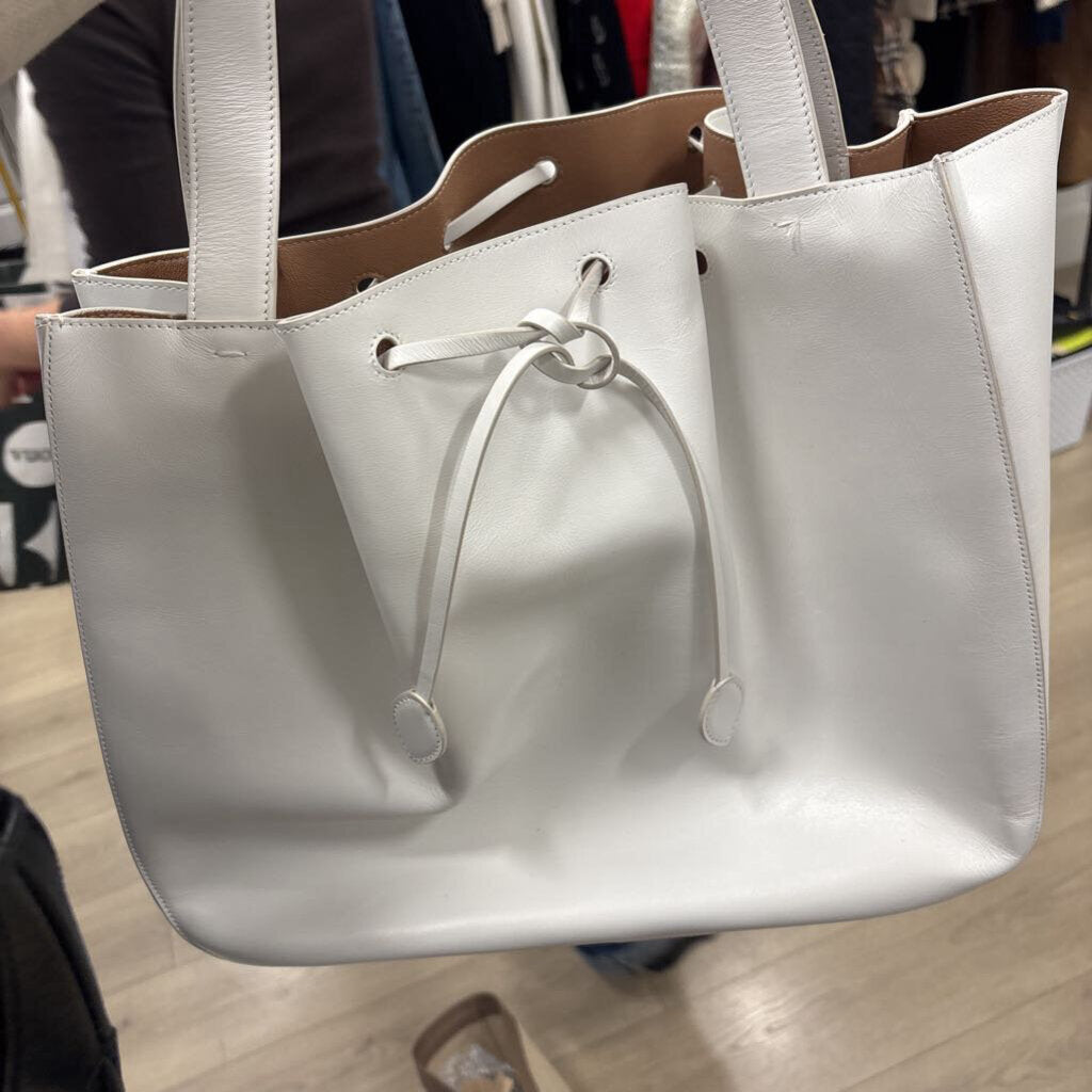 White Drawstring Tote Bag