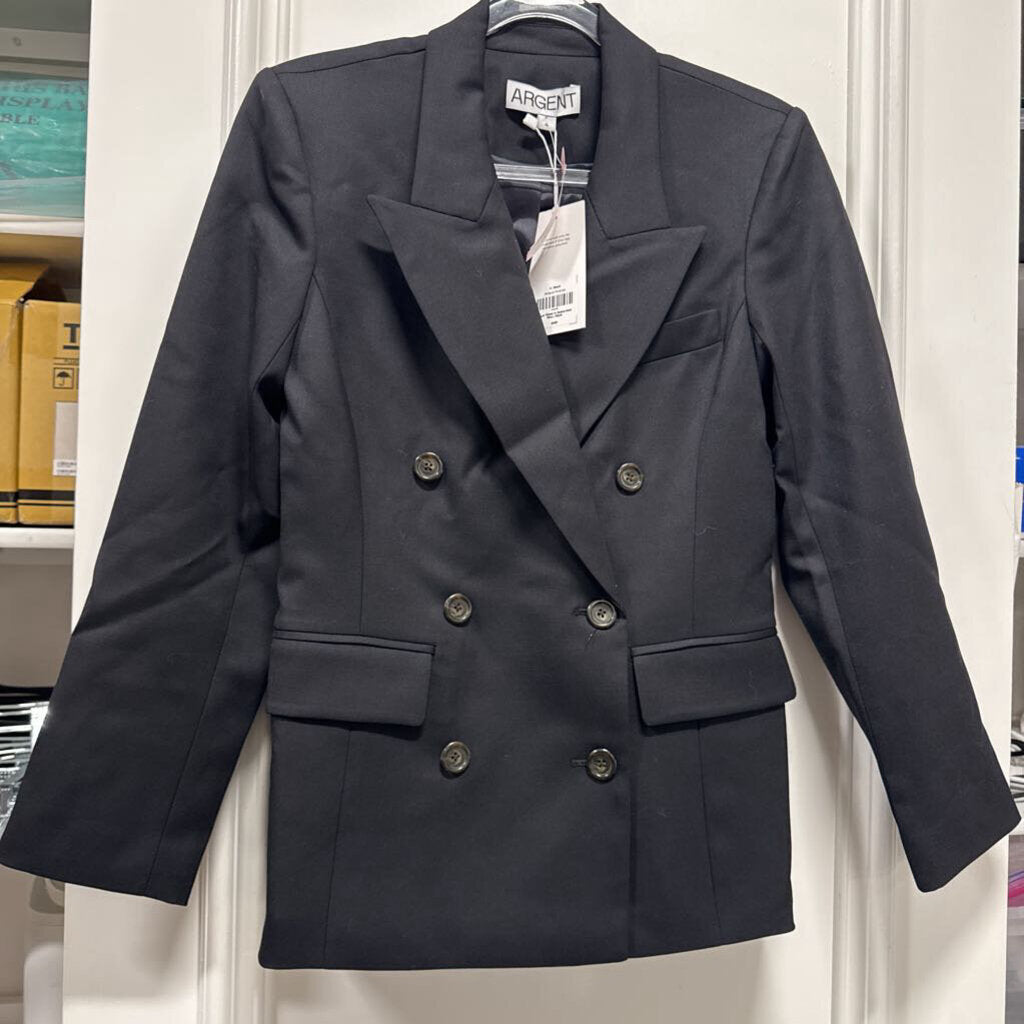 Black Wool Double Breasted Blazer (NWT)