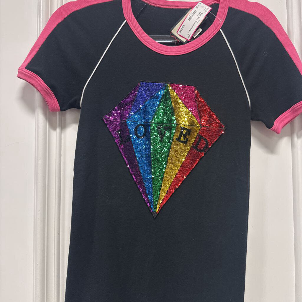 Black Diamond Sequin T-Shirt, S