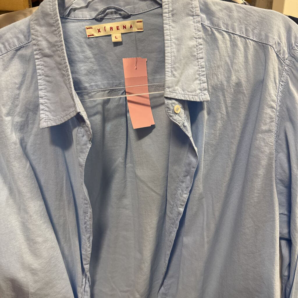 Blue Cotton Button Shirt