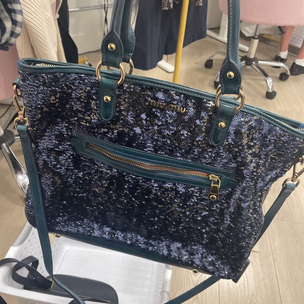 Sequin and Leather Tote