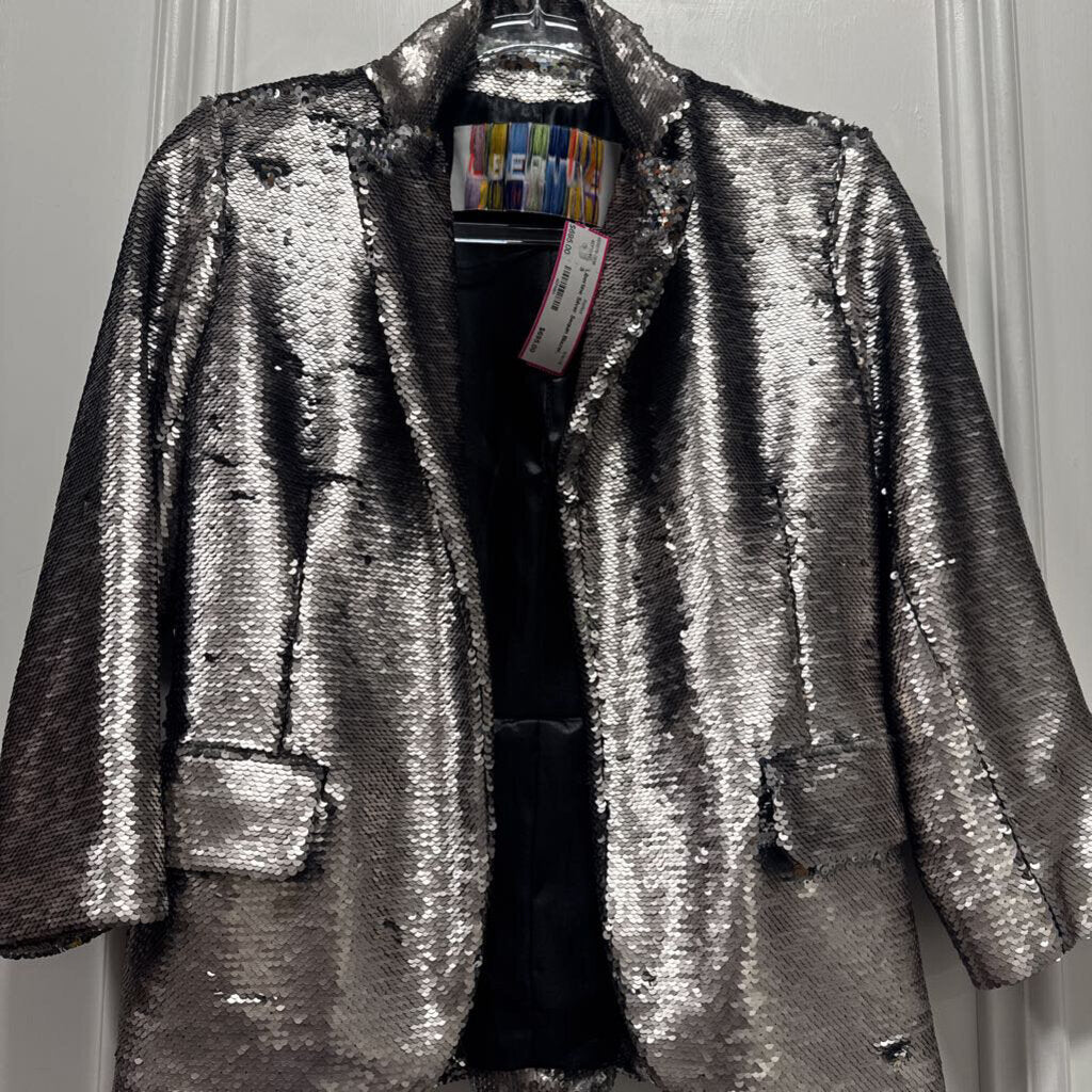 Silver Sequin Blazer, S