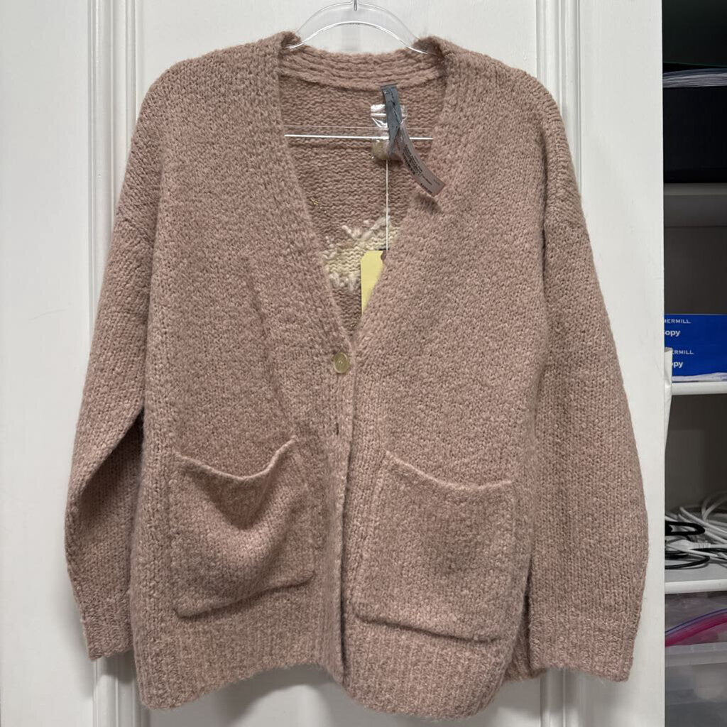Pink Alpaca/Wool Blend Cardigan (NWT $680)