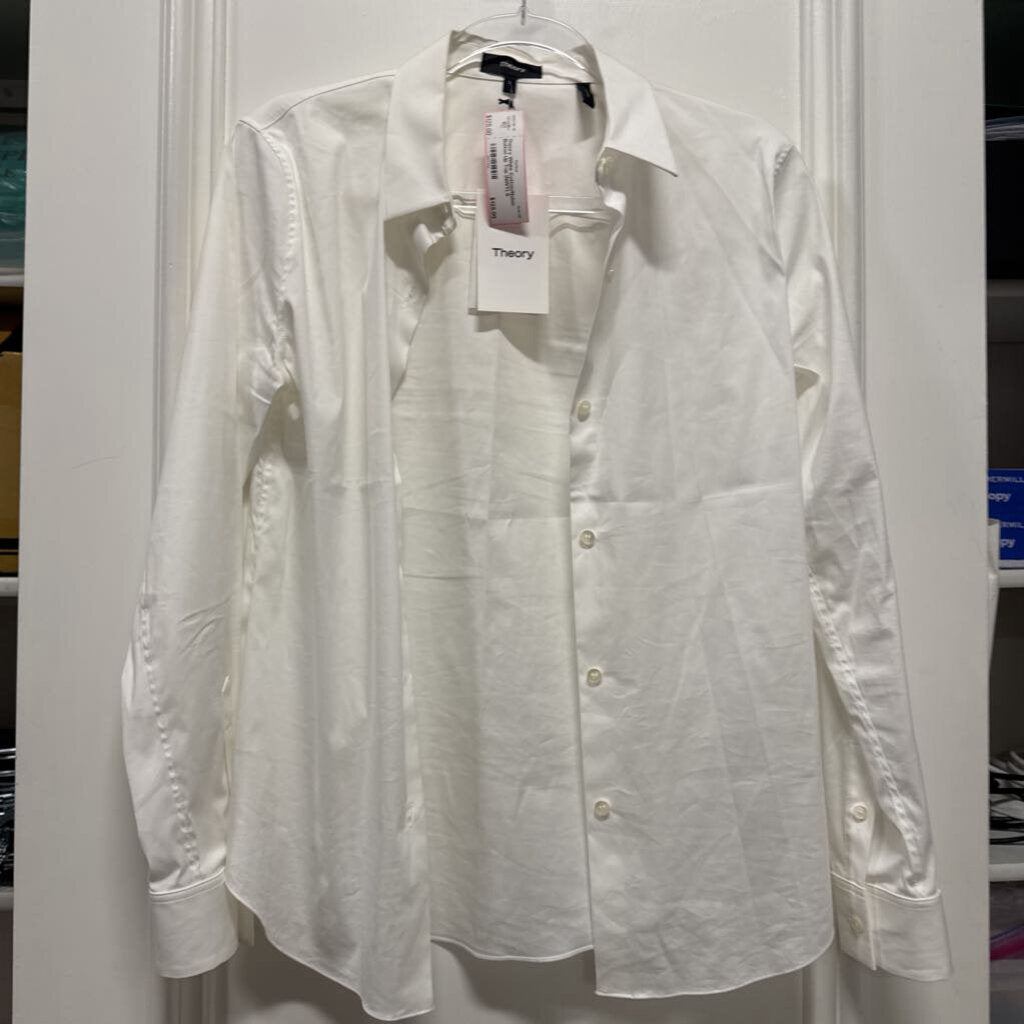 White Cotton/Nylon Button Up Top (NWT)