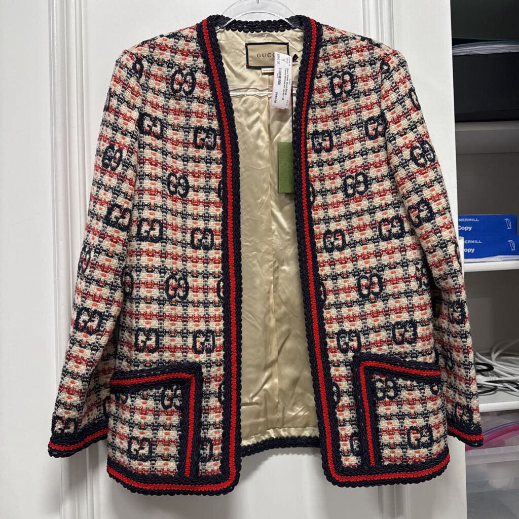 RWB Wool Blend Tweed Monogram Jacket