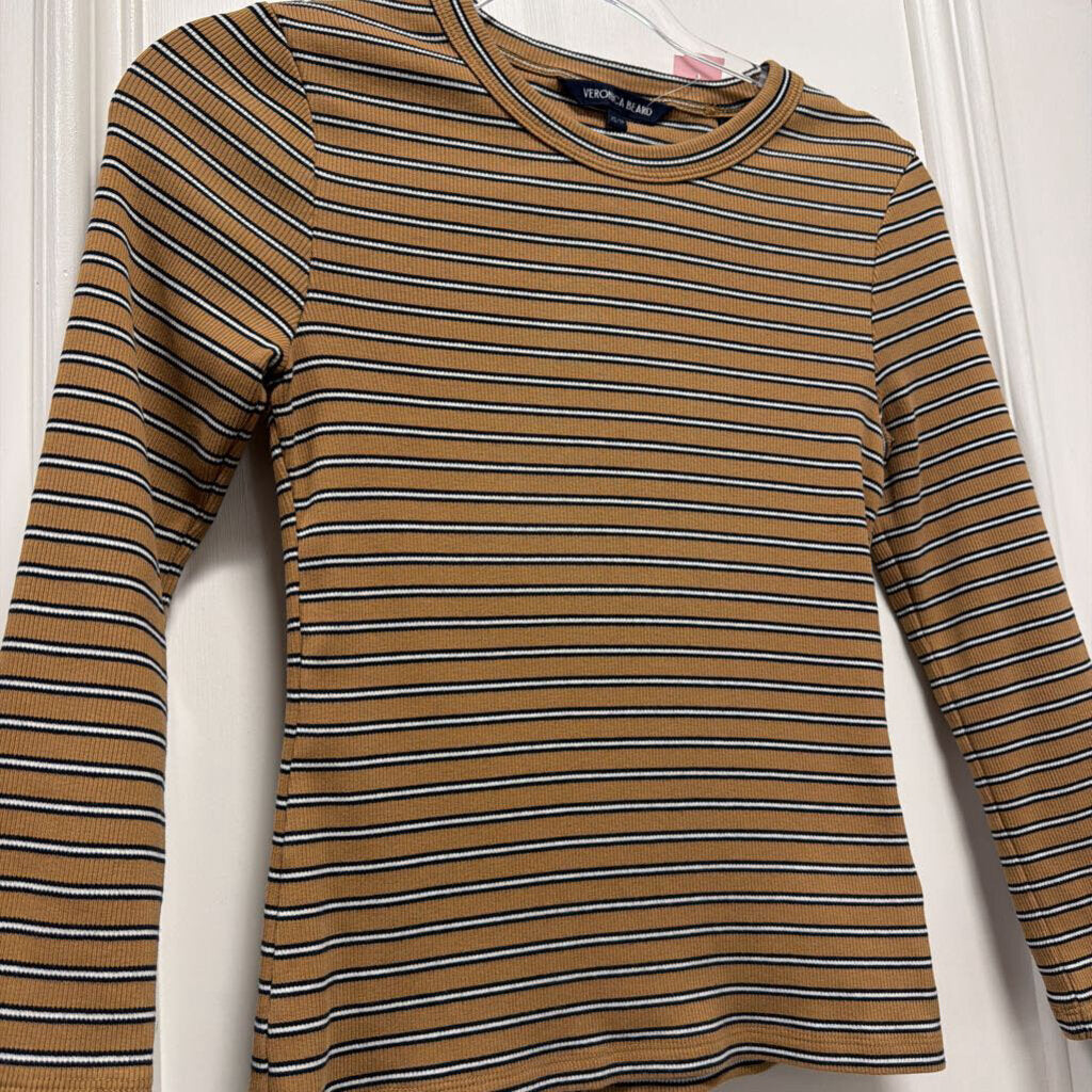 Beige/Multi Stripe Cotton Ribbed Top