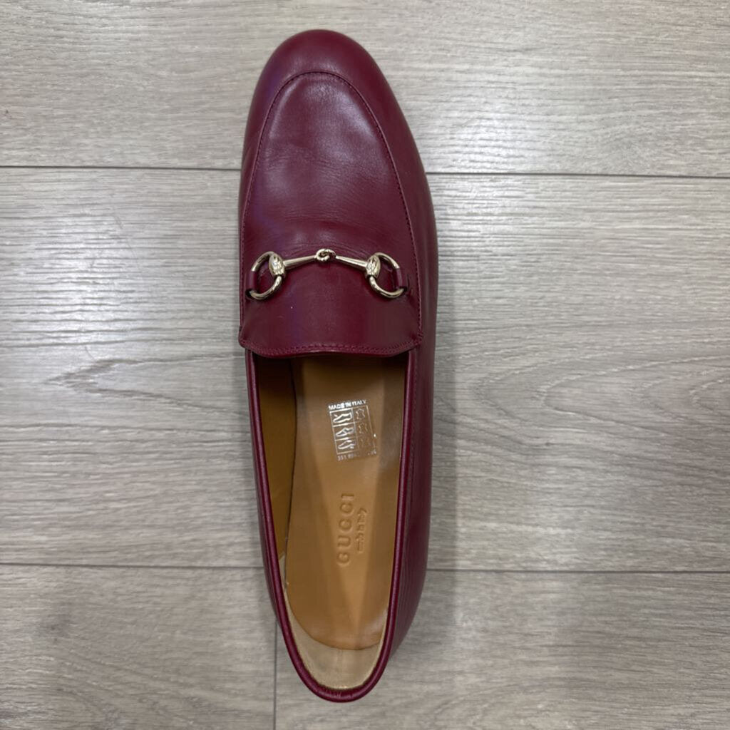 Gucci Red Leather Horsebit Loafers