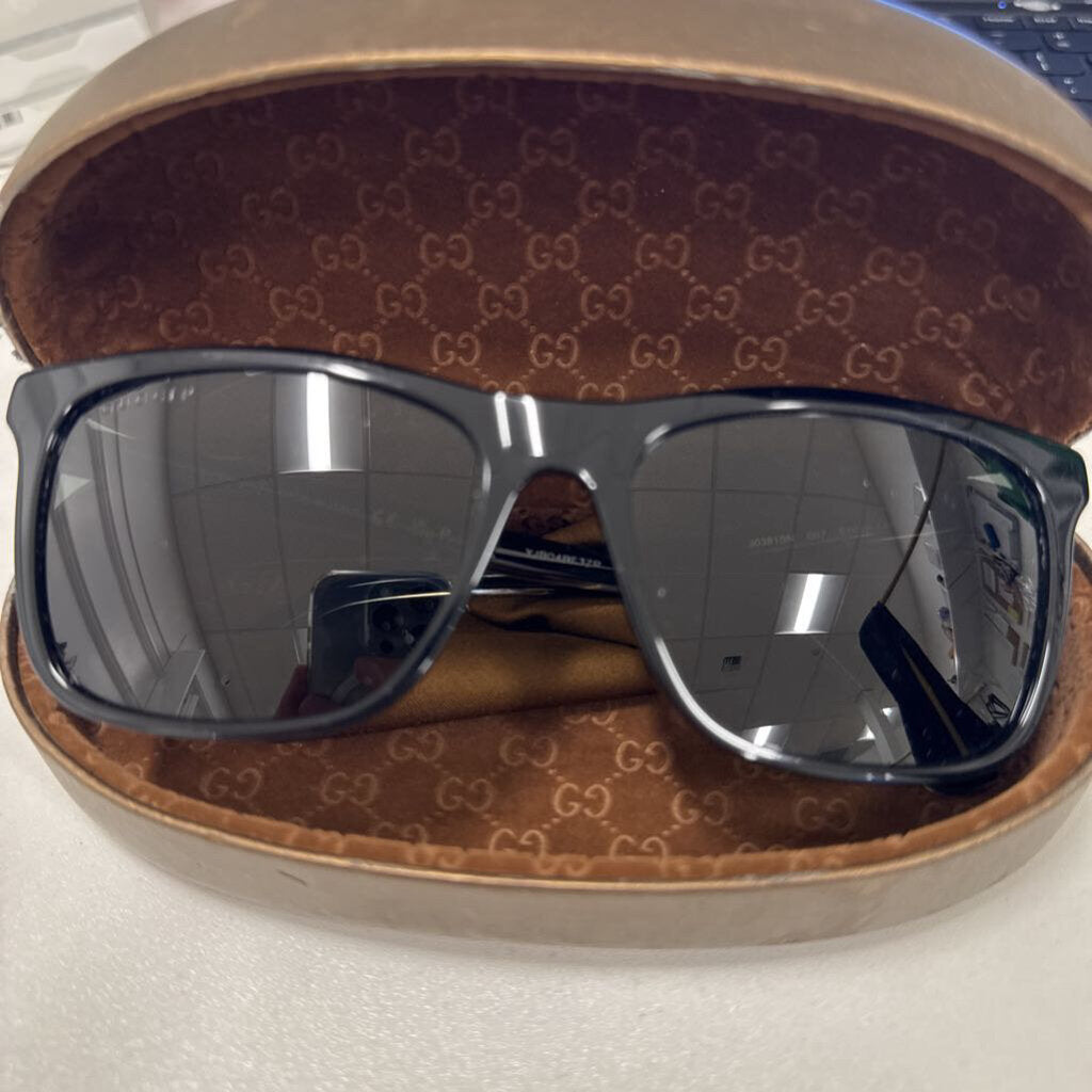 Black Square Frame Sunglasses w/ Case