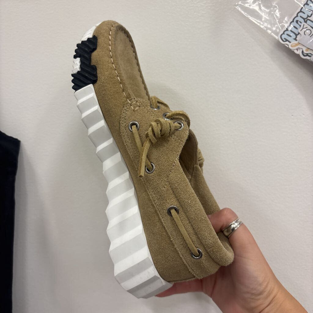 Hermes Beige Suede Boat Shoe