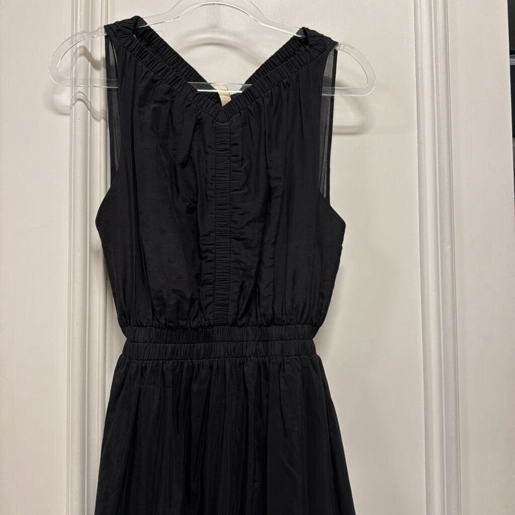 Black Cotton/Silk Maxi Dress