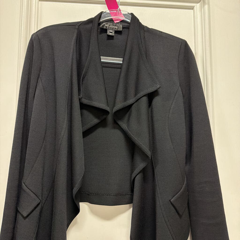 Black Open Knit Cardigan