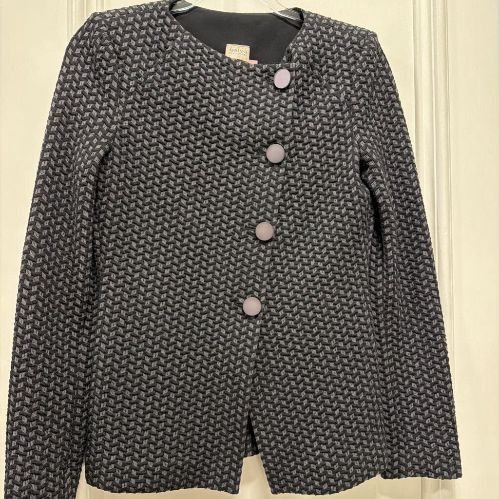 Grey/Black Poly Textured Jacket