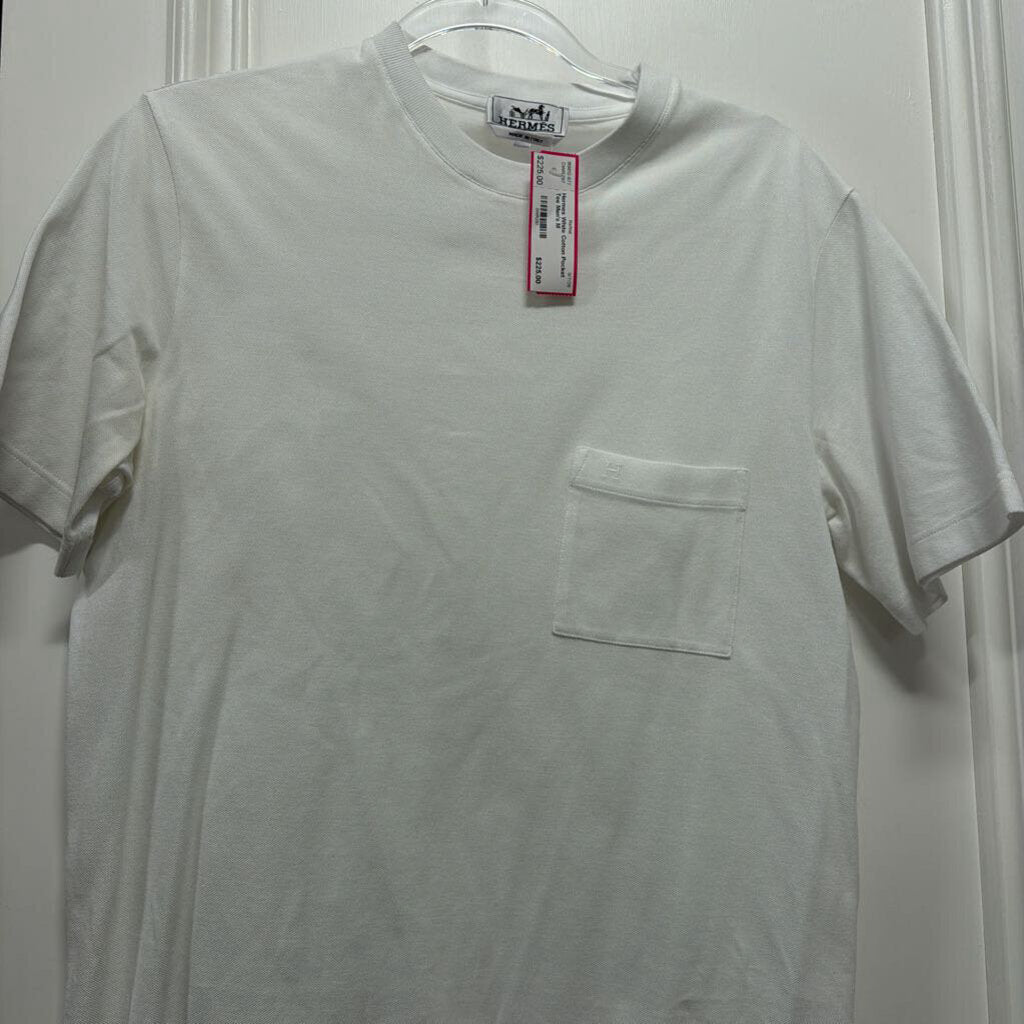 White Cotton Pocket Tee