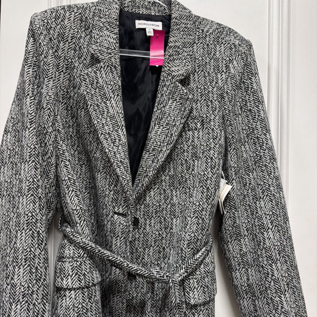 Black.White Belted Jacket (NWT)