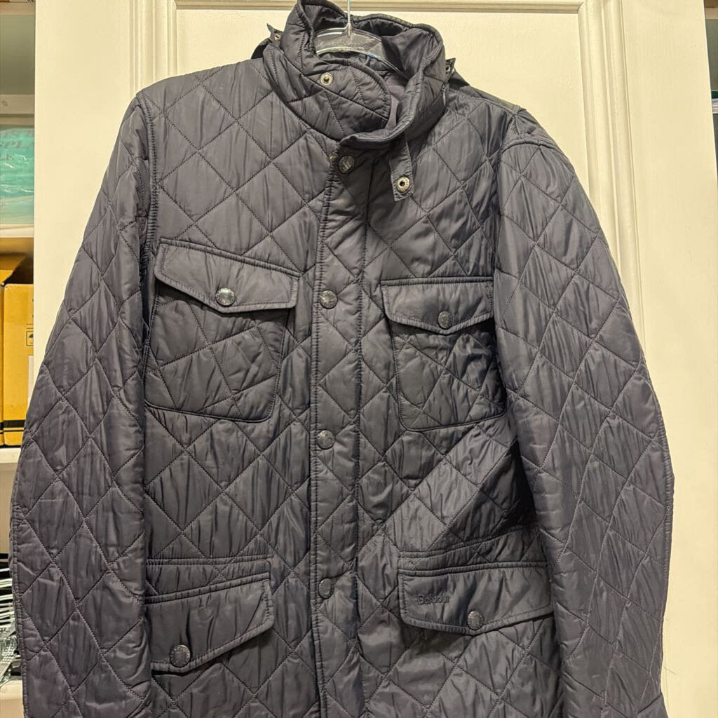 Navy Quilted Zip Jacket