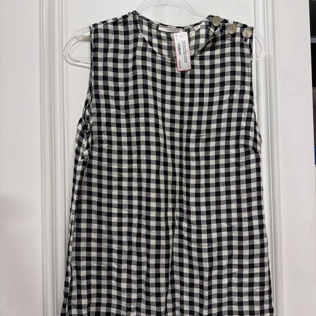 Black/White Gingham Rayon/Linen Mini Dress