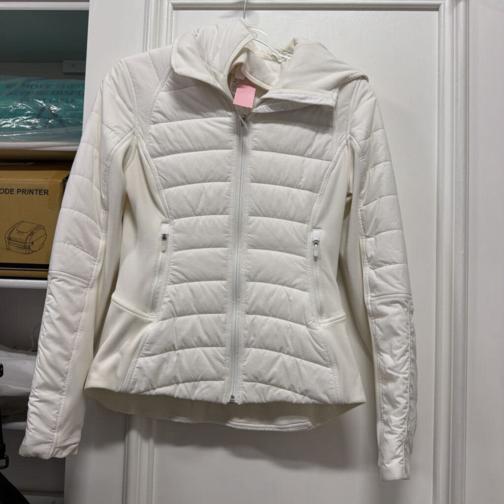 White Poly Layered Jacket