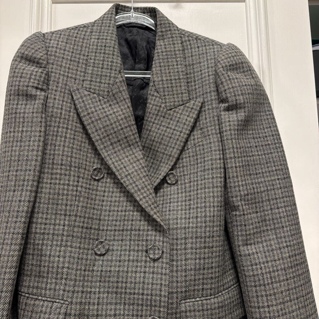 Black/White Tweed Wool Blazer
