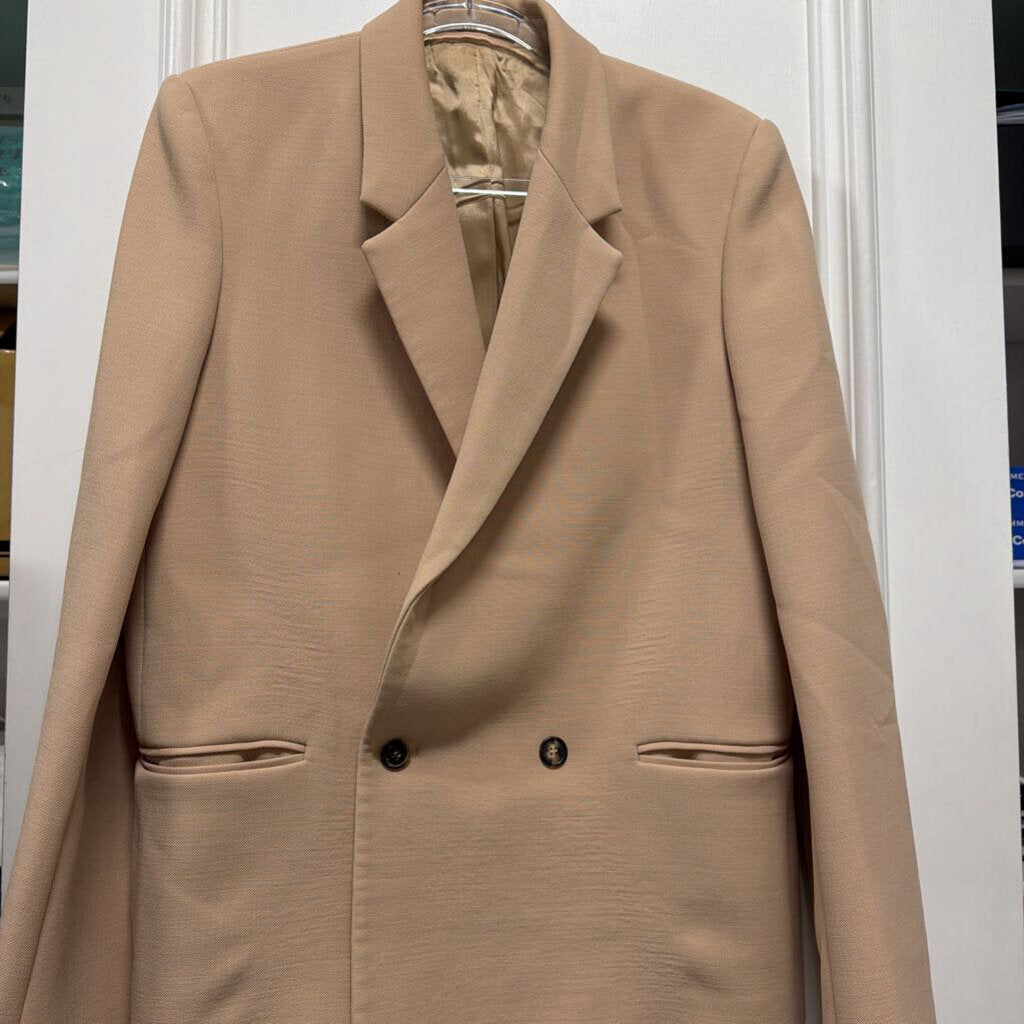 Beige Wool Cropped Blazer