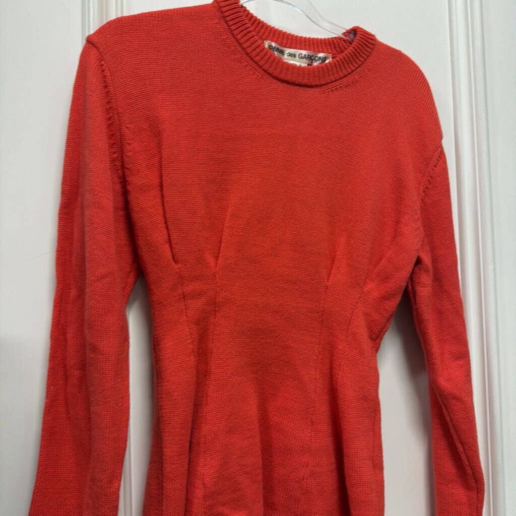 Coral Cinched Waist Sweater