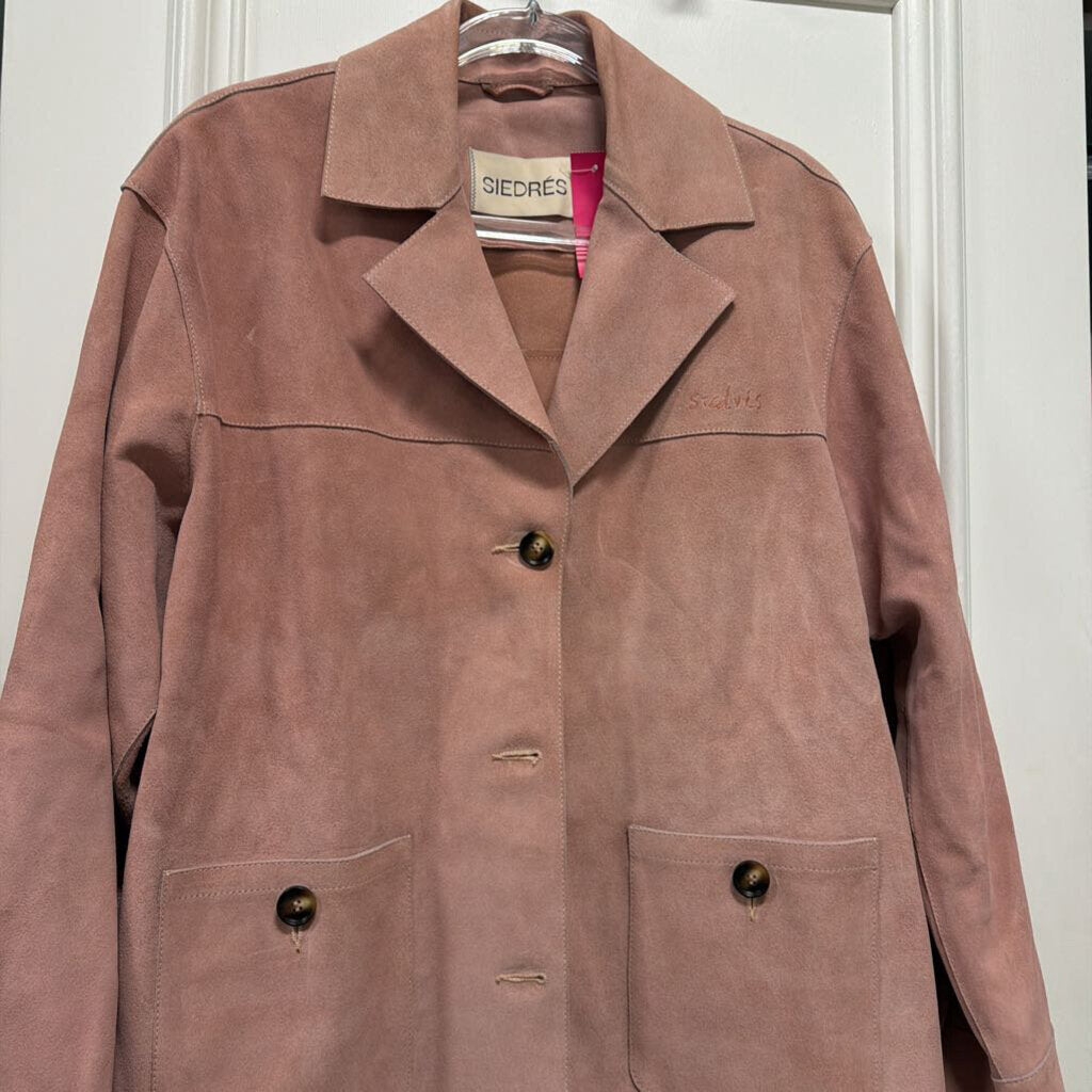 Pink Oversized Suede Jacket (1700)