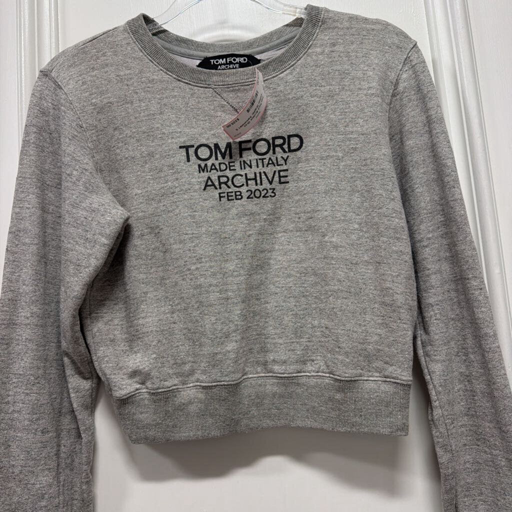 Gray Cotton Graphic Sweatshirt